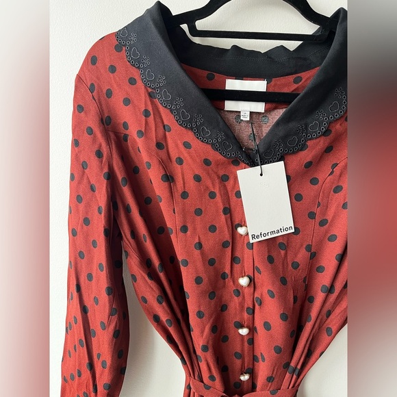 NWT Reformation Galene Polka Dot Dress - Picture 7 of 10